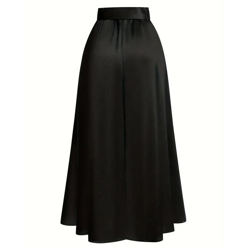 Elegant Midi Skirt for Women High Waist Pleated A Line Skirt with Belt Suitable for Summer Dresses for Women 2026 Graduation Dress