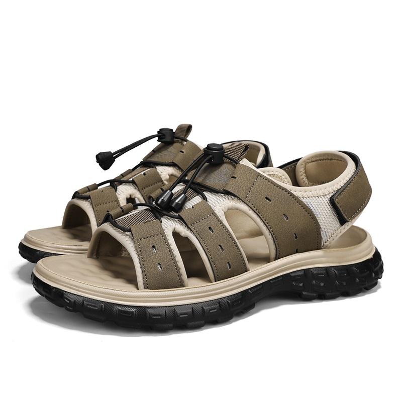Fashion 2024 New Handmade Sandals Men Breathable Summer Shoes Man Outdoor Men Sandals Antiskid Beach Sandals Hollow Shoes