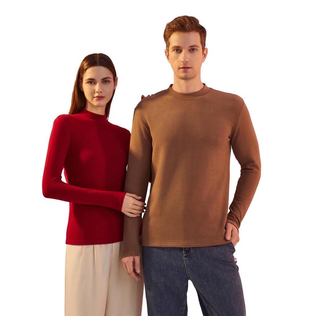 Men's and Women's Thermal Velvet Turtleneck Base Layer - 420G Warm Autumn/Winter Shirt