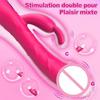 2 IN 1 LCD Display G-spot Rabbit Vibrator Clitoral Stimulator Realistic Dildo G-Spot Adults Sex Toys for Women Sex Machine