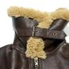 Women's Length Down Padded Leather Jacket Long Quilted Jacket With Removable Fur-Collar