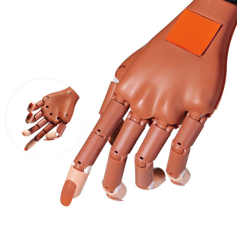 Nailart-Hände, professionelle Übungshände + 100 Stück Nagelspitzen, verstellbares Übungsmodell aus Kunststoff, DIY-Maniküre-Werkzeug, flexibel und weich