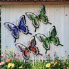 Set of 4 Metal Butterfly Wall Art Decorations Indoor Outdoor Wall Mounted Sculptures for Home Garden Patio Living Room