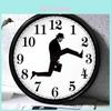Black And White Silly Walk Hold Briefcase Pattern Wall Clock For Home Decor And Gift Ideas