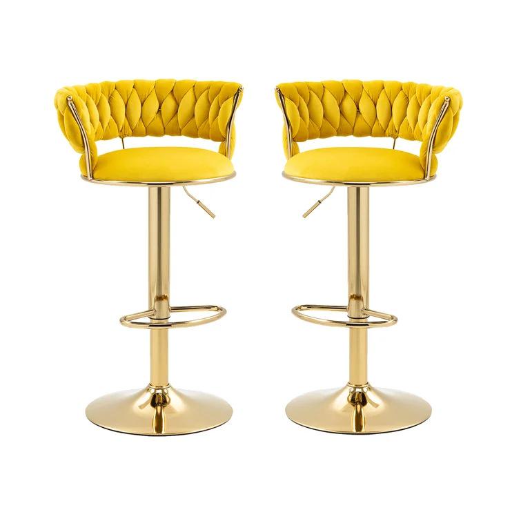 Adjustable Rotating Bar Stool with Backrest for Home or Front Desk