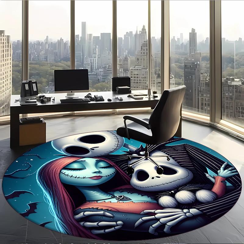 The Nightmare Before Christmas (23) Round Office Rug Decorative Floor Rug for Office Bedroom Living Room and Home Space