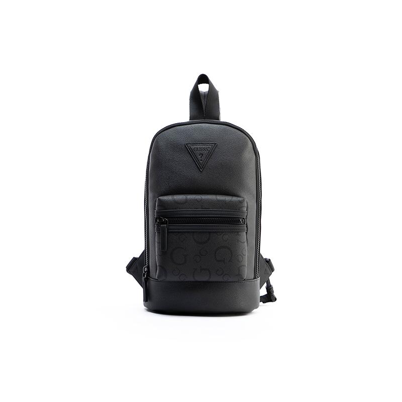 New GUESS Synthetic Leather Sling Bag Unisex Charcoal Gray GSBCO882793COA