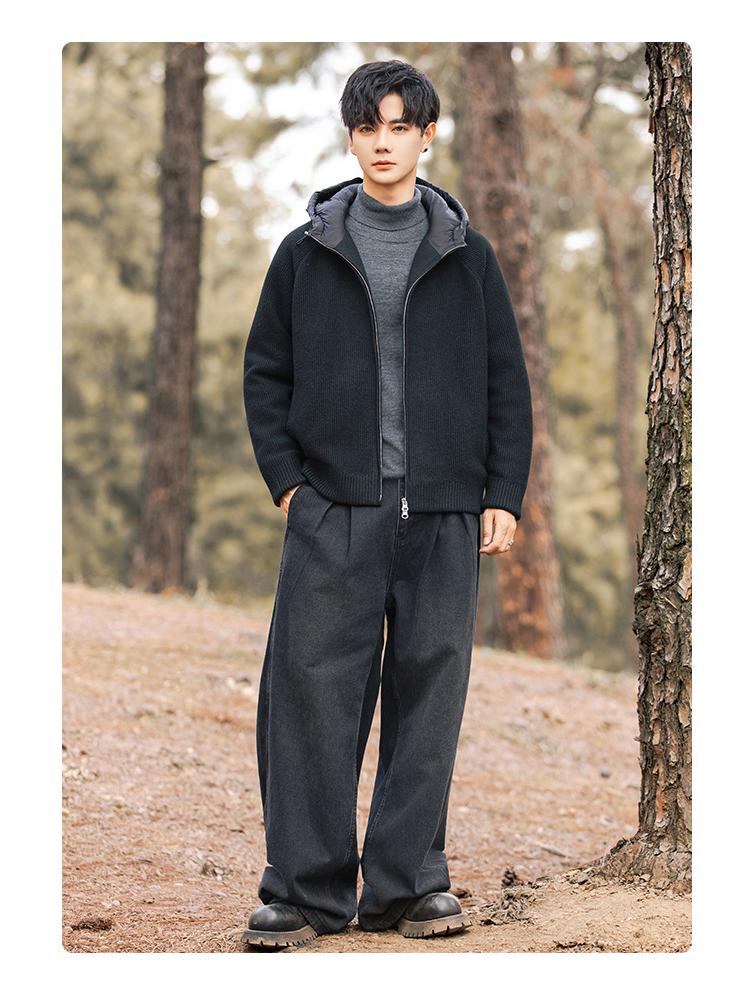 2025 Men's Loose Hooded White Duck Down Jacket - Trendy Casual Winter Knit