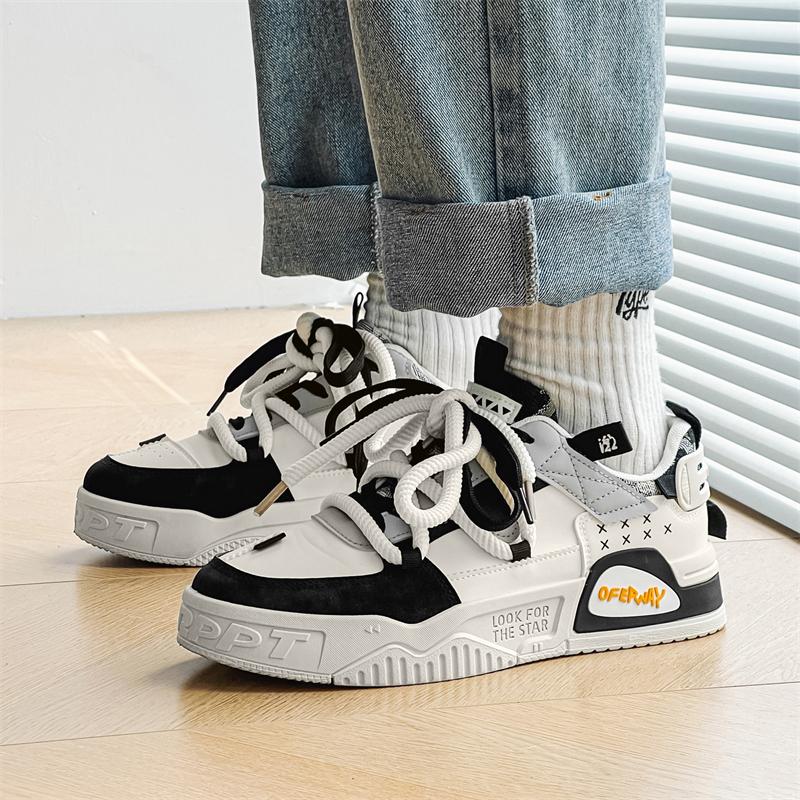 Men's Thick Sole Casual Shoes Four Seasons new Korean Versatile Trendy Soft Sole Outdoor Walking Shoes Youth Fashion Board Shoes