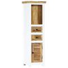 Highboard White and Brown 40x30x128 Cm Solid Mango Wood