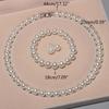 Three-piece Women's Pearls Jewelry Set Ear Pearls Necklace Earrings Bracelet Set