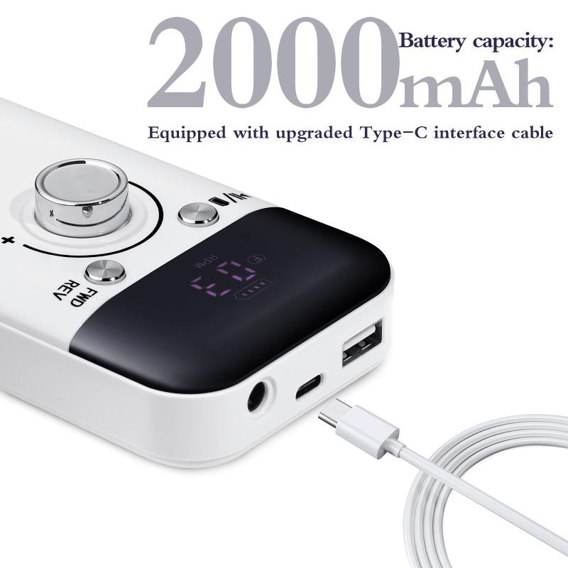 New Professional Nail Removal V6 Polishing Machine 45000 RPM Power Storage Portable Electric Nail Polisher