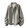 New leather jacket lapel spring and autumn tooling style American retro lapel leather jacket PU leather jacket men