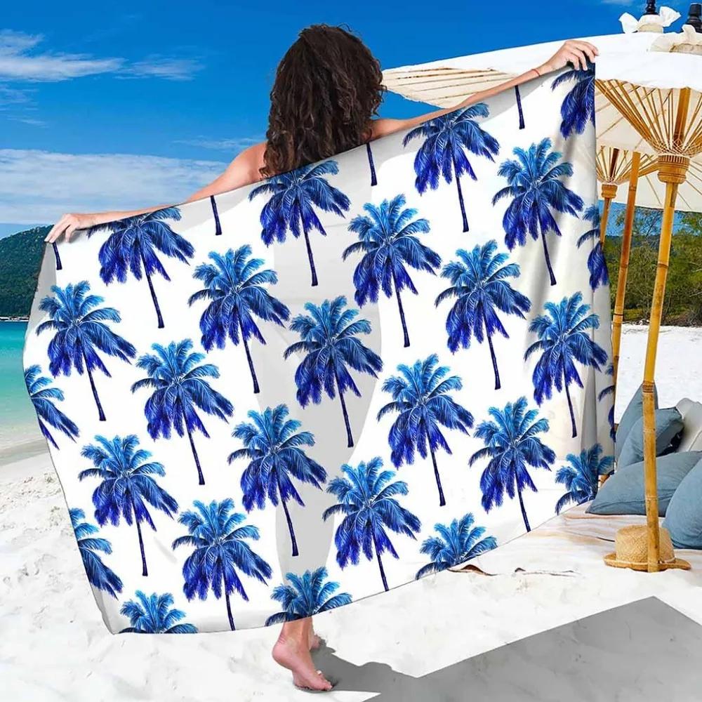 Modern Geometric Palm Microfiber Beach Towel, Aesthetic Coastal Bath Towel, Oversized Soft Picnic Blanket Wall Tapestry Gift