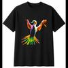 Neon Gannet Glowing Bird Mens T-Shirt Black 100% Cotton Wildlife Printed Nature