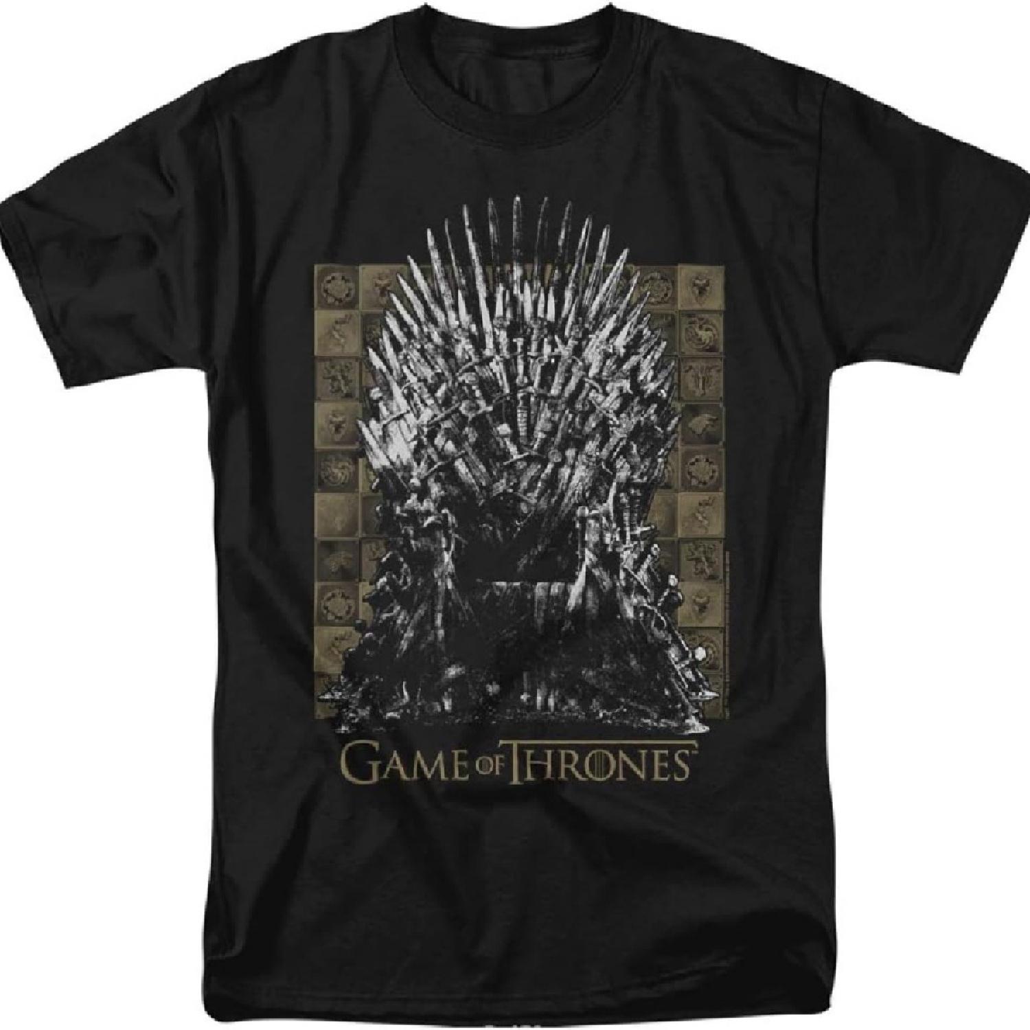 Игра престолов Железный трон Унисекс Взрослая Высокая Футболка S чёрный