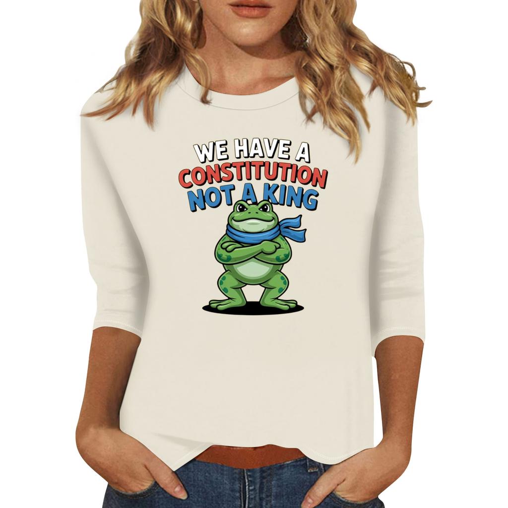 Women's Fashionable Casual Three-quarter Sleeve Round Neck Top