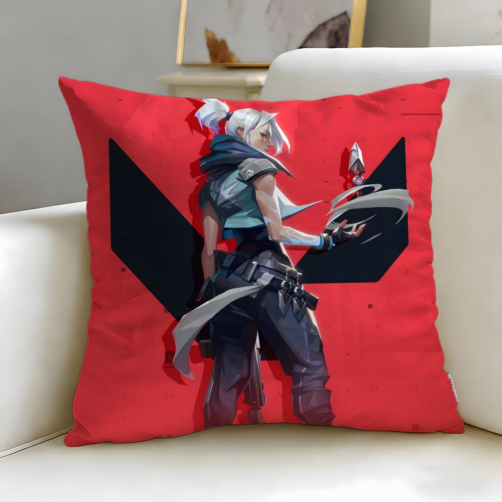 

popular game Valorant Cushion Cover Soft EasyWash Pillow Case Versatile for Couch Bed Travel and Office 30X30cm