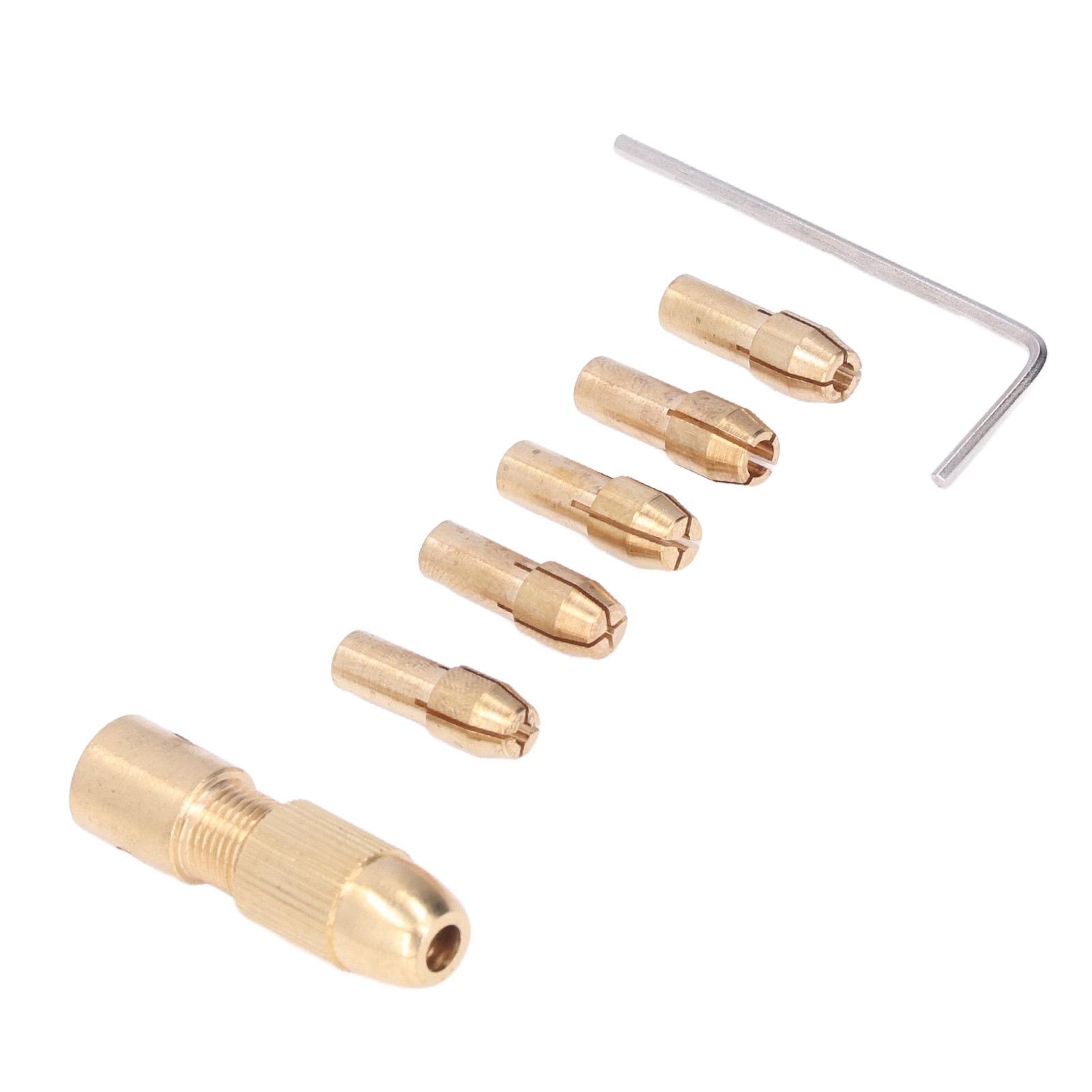 

Набор из 7 штук цанг для маленькой электрической дрели, латунные, 4-кулачковые, набор микро-патронов для дрели для полировки и шлифовки