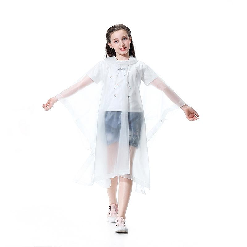 

Детский одноразовый плащ из ЭВА, плащ-дождевик для путешествий на открытом воздухе, утолщенный плащ-пончо для мужчин и женщин 90cm*110cm белый