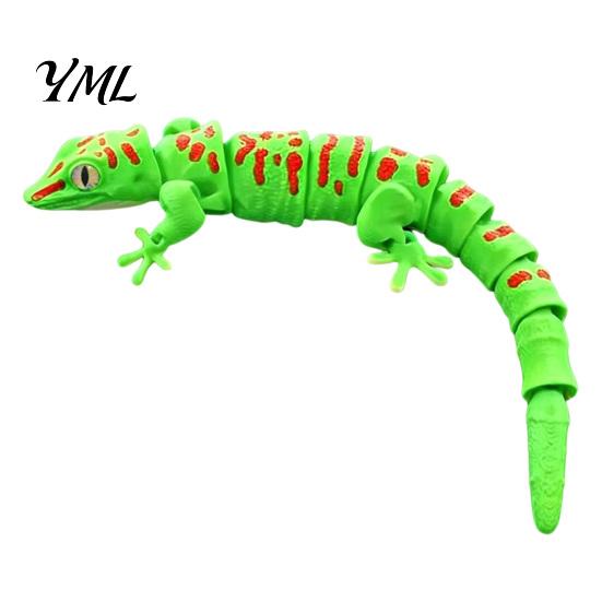 3D Printed Gecko Toy Leopard Figurine, Realistic Articulated Chameleon Fidget Toy, Lifelike Ornament Flexible Jointed Lizard Model, Animal Shape Desk