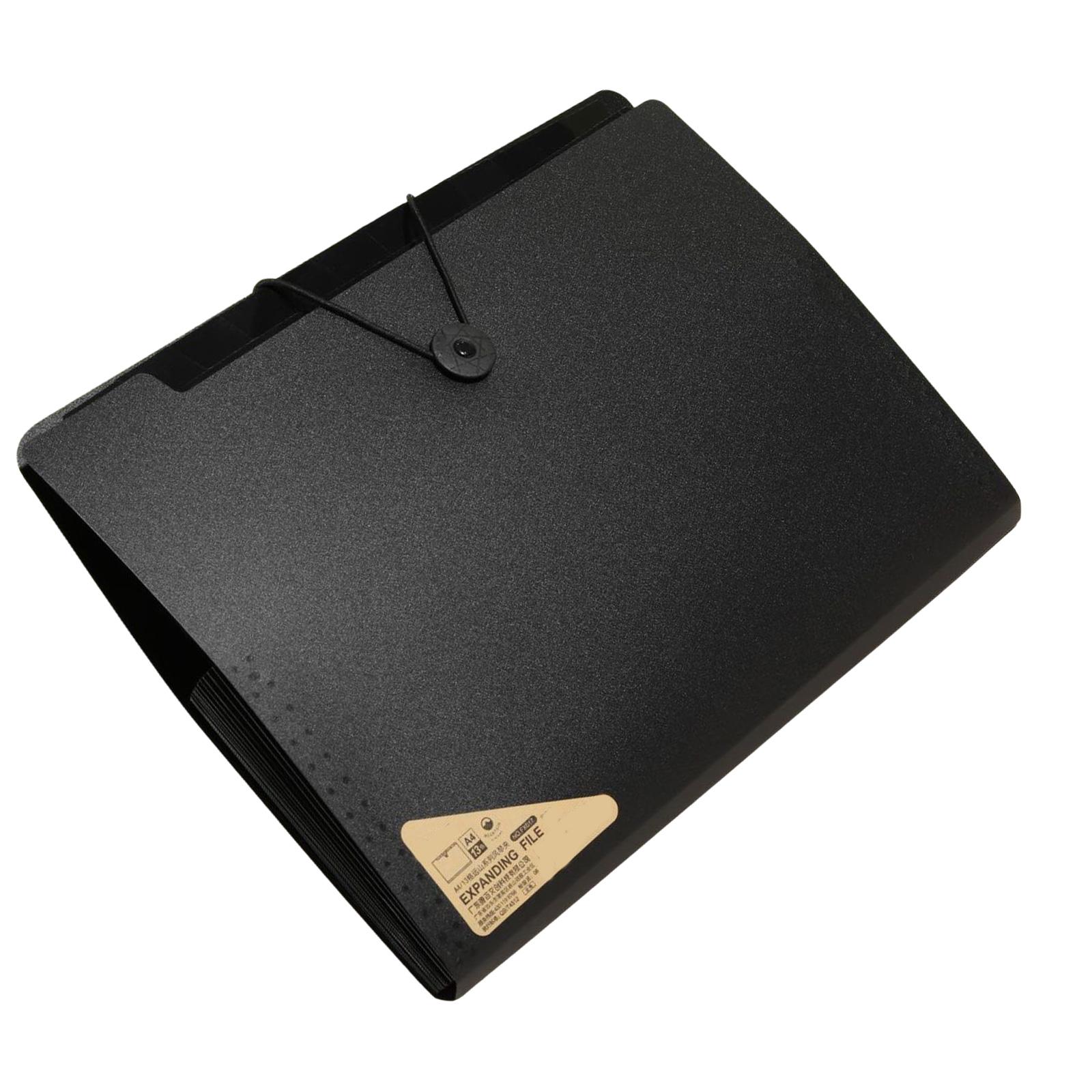 Папка-конверт А4 многослойная с отделениями органайзер для файлов расширяющаяся папка сумка для хранения документов школьные и офисные принадлежности чёрный 717₽