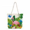 Flamingo Print Thick Rope Single-shoulder Beach Bag 7363 CLE