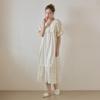 Lunaluz Women Demari Cotton Short SleeVe V Neck Dress Pajamas