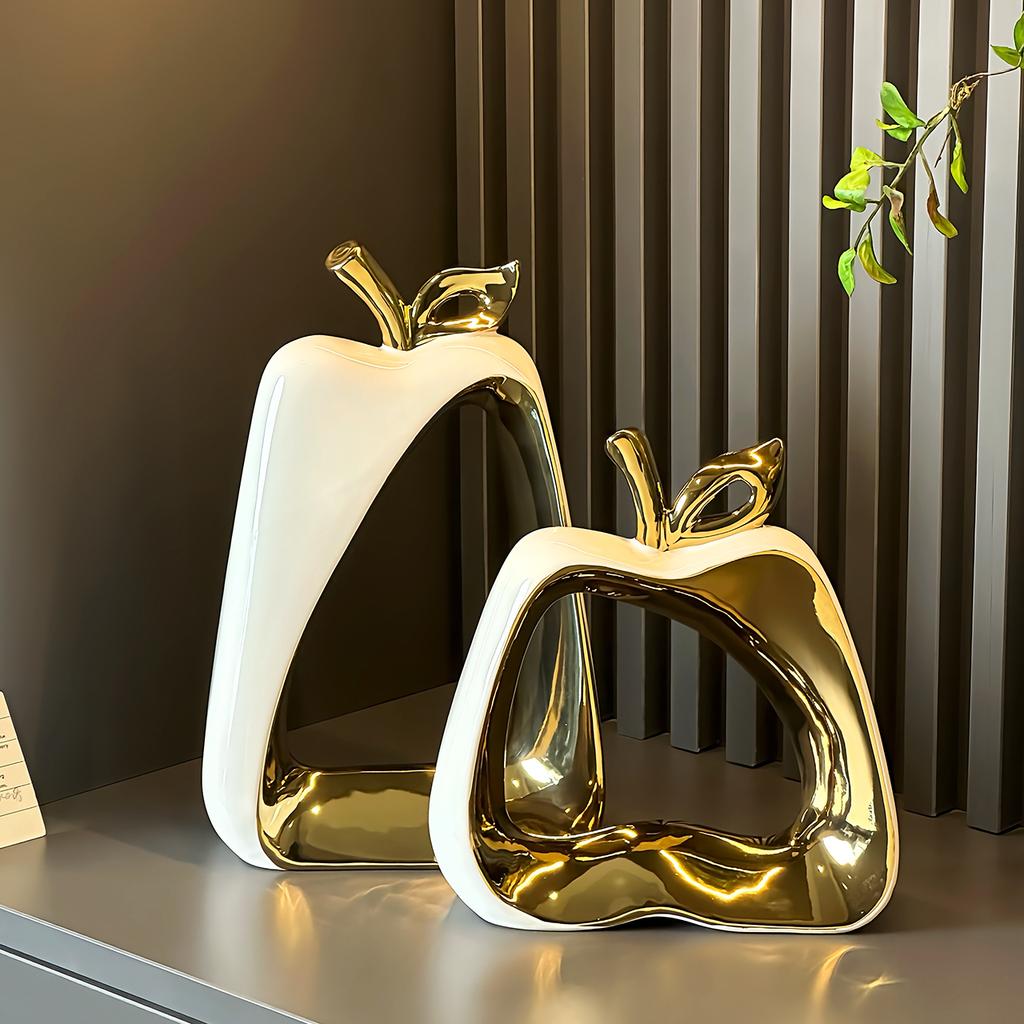 Now Ceramic Apple Ornaments Abstract Art Table Decoration Living Room TV Cabinet Wine Cabinet Ceramic Aesthetic Decoration