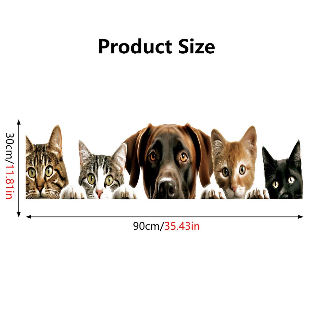 Cute Realistic Animal Peeking Window Stickers Creative Glass Decor Festival Decoration Home Shop Window Clings Adorable Animal Wall Stickers