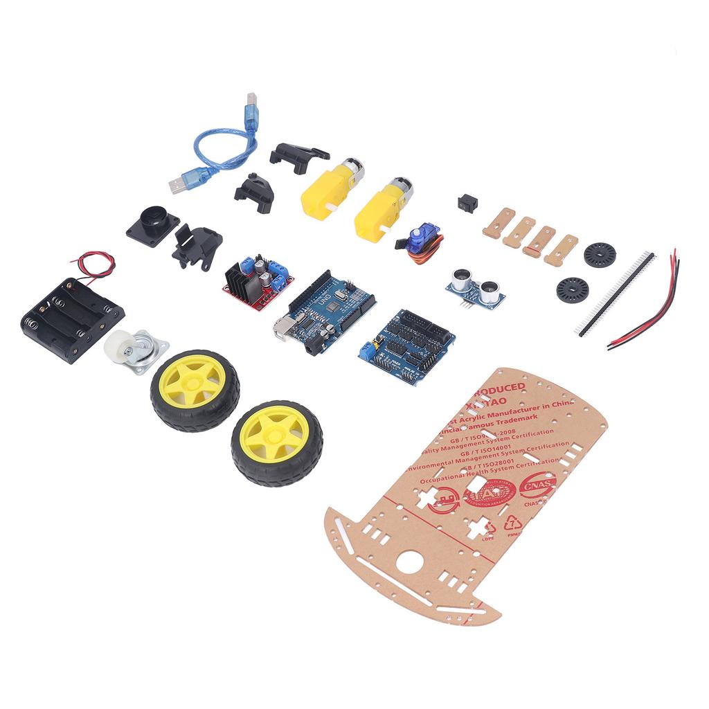 Smart Robot Car Chassis Kit DIY Programmable Development Board 2WD Ultrasonic with Motor MCU
