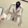 Spot Korean Short Trench Coat Women's New Autumn Coat Loose Waist Thin Small Popular Spring and Autumn