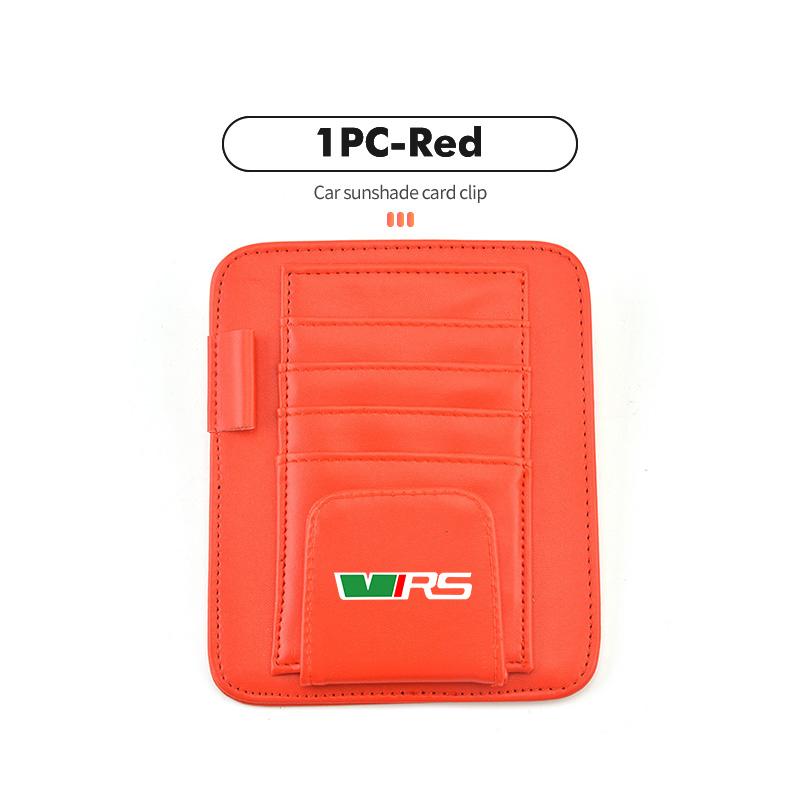 AAABT1 Car Sunvisor Storage Clip Multi-Pocket Card Ticket Clip Organizer Interior Accessories For Skoda S Kodiaq Octavia 2 3 Yeti Karoq