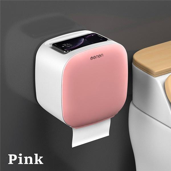 Punch-free Toilet Paper Holder Box Waterproof Storage Toilet Paper Storage Rack Paper Towel Kitchen Bathroom Storage Box