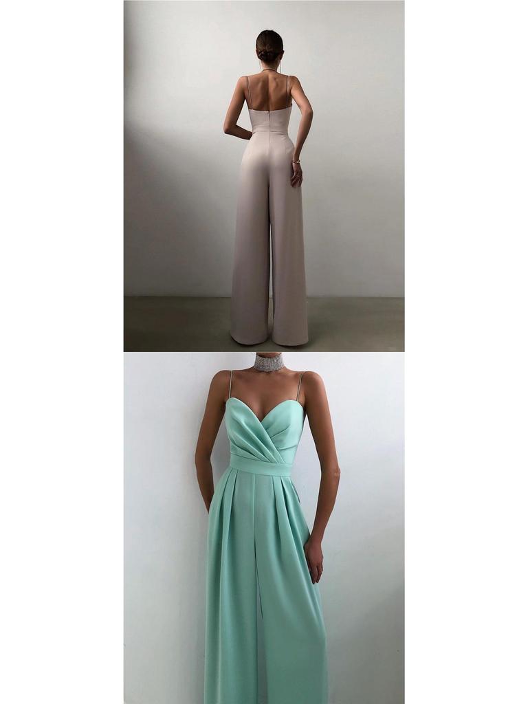 Suspender Straight-Leg Jumpsuit