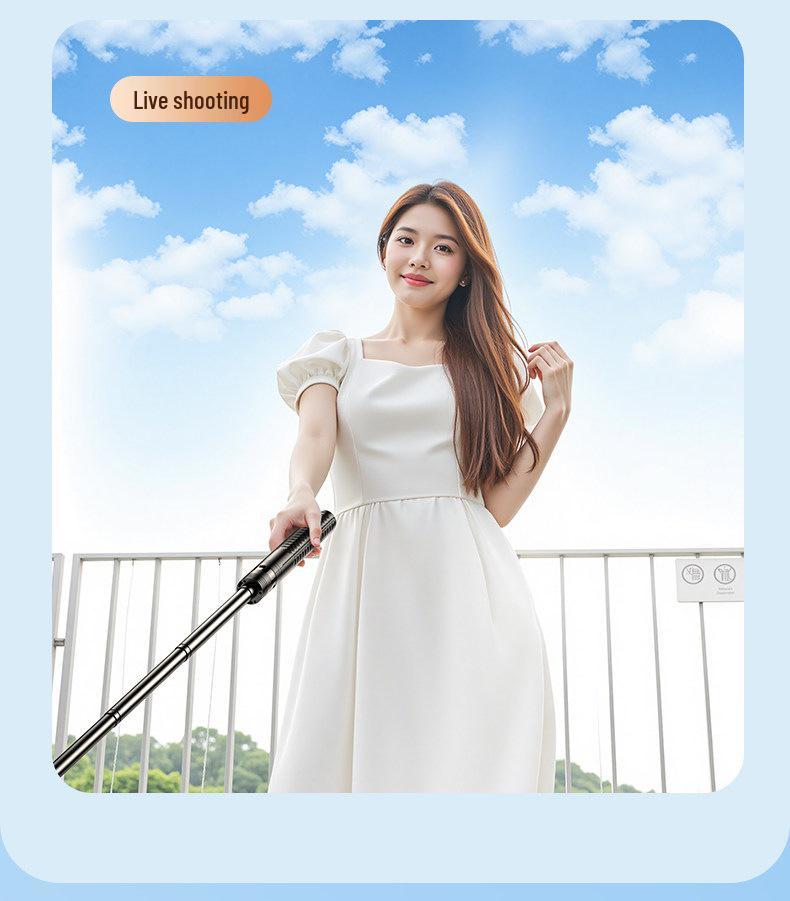 360° Rotating Aluminum Selfie Stick Tripod with Anti-Shake and Universal Live Streaming Holder