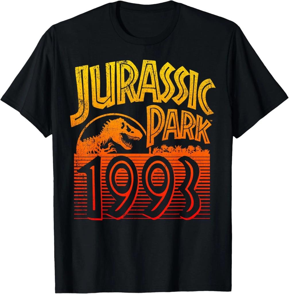 Jurassic Park 1993 Retro Poster T-Shirt Unisex Tops Tee 100% Cotton Mens Womens