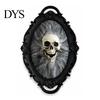 Halloween Spider Web Skull Decor Gothic Wall Decoration, Vintage Red Rose Frame Sculpture, Ornament Horror Art for Holiday Party Spooky