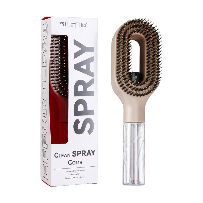 Spray Hair Brush Liquid Water Spray Paddle Comb Scalp Massage Tool for Women Daily Hair Grooming