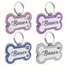 Custom Dog Tags Pendant, Personalised Cat Dog Puppy Pet ID Name Pendants, Collar Tag Pendant Pet Accessories Bone Glitter Pendant
