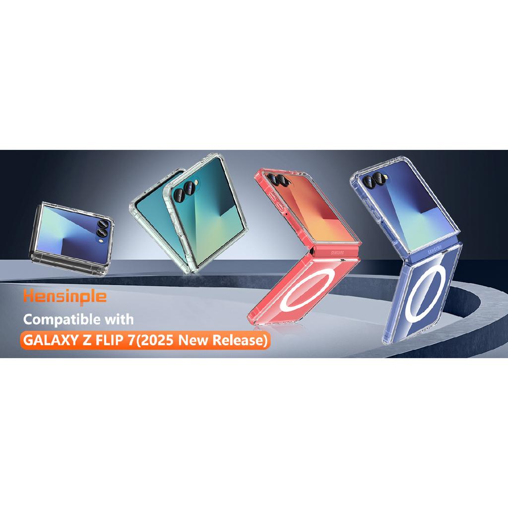 Suitable for Samsung ZFlip 20% Off Foldable Phone Case, Transparent Magnetic Protective Cover Zflip7, Airbag Anti-drop, Anti-yellowing, Anti-scratch