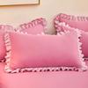 Ruffle Lace Design Pillow Case Korean Style Soft Washed Cotton Pillow Case Super Cute Pillowcase 48x74cm Pillow Cover Room Decor