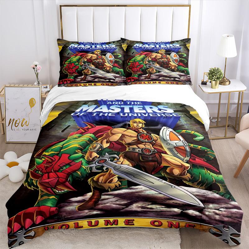 He-Man Masters Universe Adventure Bedding Set Comforter Cover Gift for Bedroom,Includes 1 Cover and 2 Pillowcases, No InsertB434