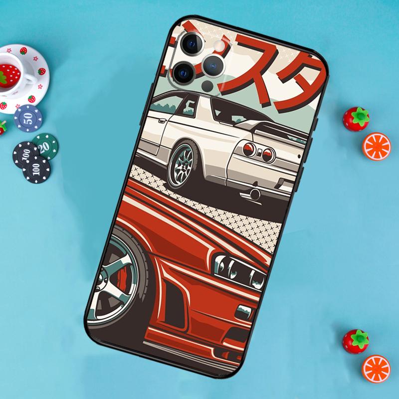 Sports Car JDM  Drift Phone Case For iPhone 17 Air 16 15 14 13 11 12 Pro Max 13 12 mini 15 16 Plus 16e Cover Funda