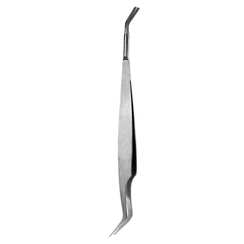 

Stainless Steel Eyelash Tweezers Precision Tool for Eyebrow Grooming and Eyelash Extension Application with Fine Tip Design for Easy Handling One Size серебряный