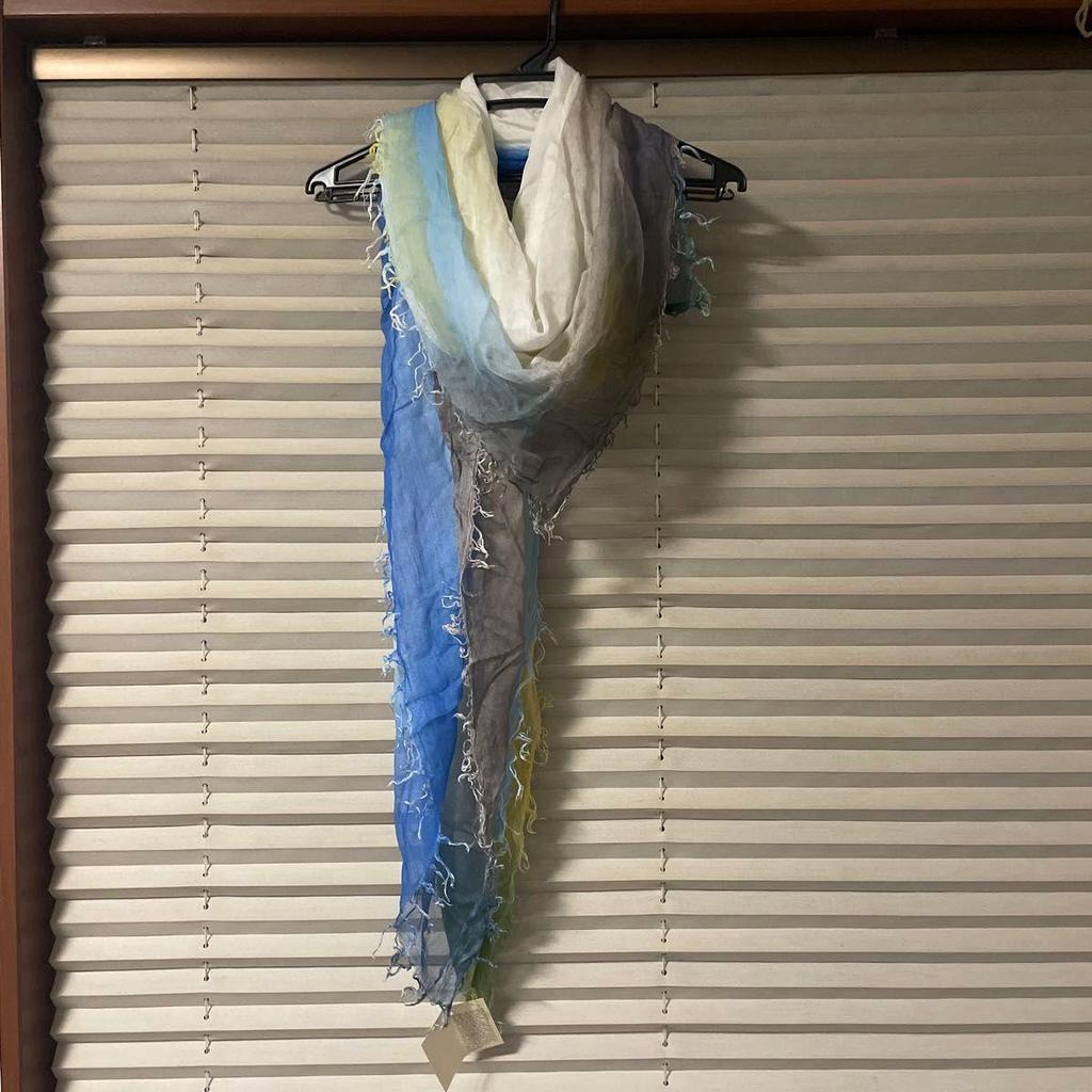Used Italian stole, large stole, shawl, gradient dyeing, uneven dyeing, multicolor, made in Italy