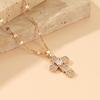 European and American Ins Cross Necklace, Personalized Design, High-end Light Luxury Copper Inlaid Zircon Short Collarbone Chain