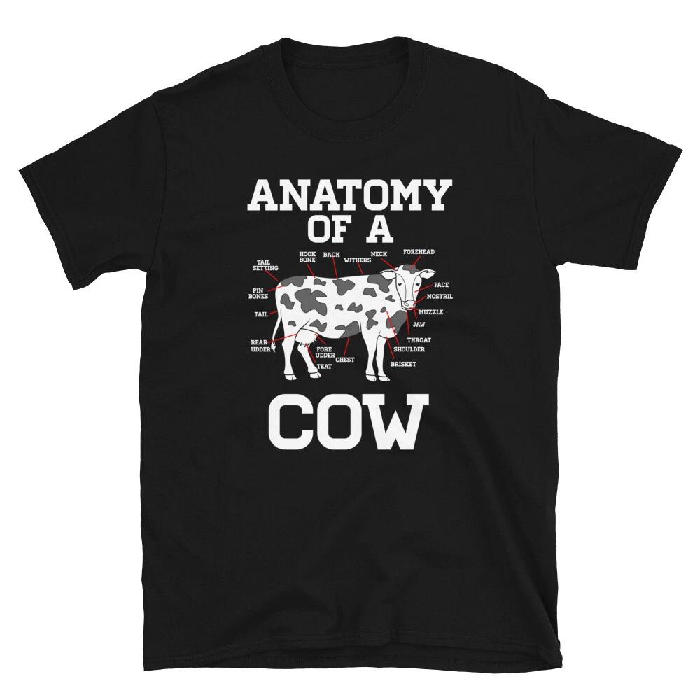 Anatomy of A cow Bovine Chart Milk Lover Design T-shirt 4XL