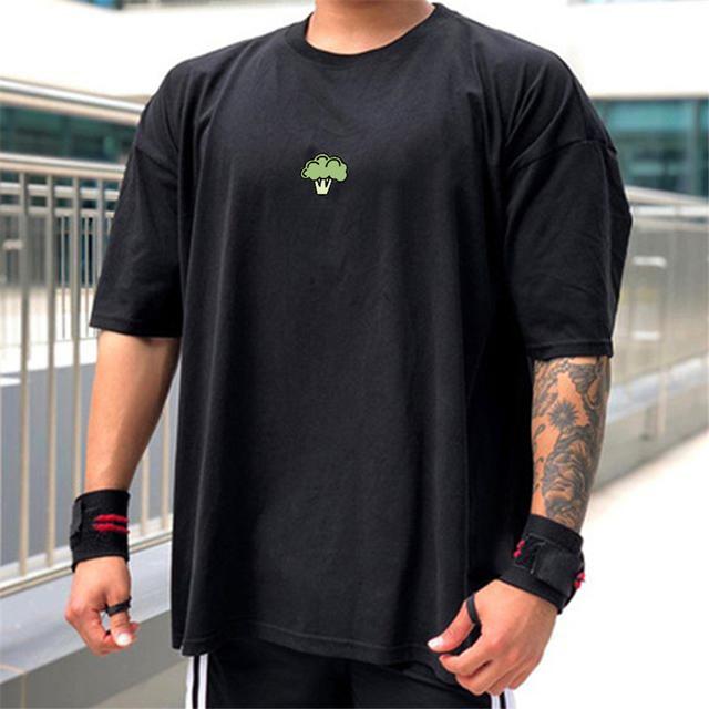 High Qualit Gyms T Shirt Unisex Bodybuilding Print Loose Tshirt Workout Fitness Tees Unisex Clothing Cotton Short Sleeve Sports Shirt