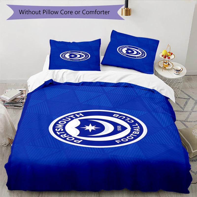 Set Copripiumino Stampato Portsmouth F.C. – include 1 copripiumino e 2 federe coordinate Decorazione per la camera da letto Regali di Natale